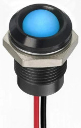 Lampka kontrolna do montażu panelowego 12V dc, niebieska 14mm LED Wyprowadzenia RS PRO