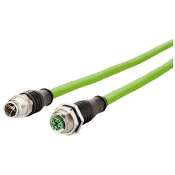Metz Connect 142M2X12100 M12 Network cable 10m Green PUR Acid UV Ozone resistant