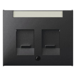 K.1 Element centralny gniazda teleinformatycznego podwójnego z polem opisowym antracyt mat lakierowany 11827006