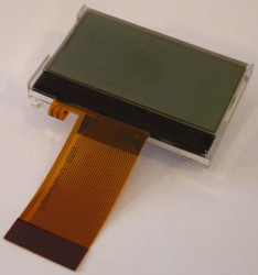 Graphic mono LCD display, 128 x 64 character, FSTN, viewing area: 37 x 20.2 mm, DEM 128064G FGH-PW