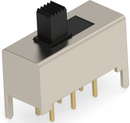 Slide switch, On-Off-On, 2 pole, straight, 0.3 A/125 VAC, 1825289-5