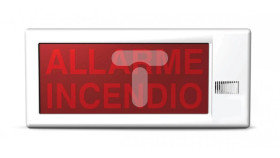 Plafon ostrzegawczy optyczno-akustyczny 84 dB z napisem ISS021