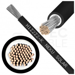 Kabel solarny ziemny H1Z2Z2-K 6mm2 jednożyłowy czarny 1,0/1,5kV zewnętrzny bezhalogenowy Dca linka NEKU
