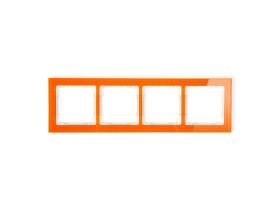 DECO Ramka 4 poczwórna uniwersalna - efekt szkła (ramka: pomarańczowa: spód: beżowy) pomarańczowy 13-1-DRS-4 KARLIK