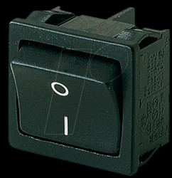 01802.6123-02 Rocker switch, 2-pin, OFF, black, I-O