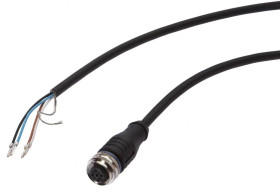 Kabel konfekcjonowany jednostrony złącze M12 żeńskie 4-pinowe proste wolny koniec przewodu 4x0,34mm² 10m PUR IP67 250V 90 stC VK