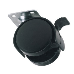 Draper 65463 40mm Dia. Twin Nylon Castor with Brake - S.w.l 25kg