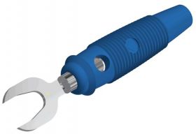 KB 3 BL Widełki kablowe, rozw.7,1mm, z otworem poprzecznym 4mm, lutowane, niebieskie, Hirschmann, 930585102, KB3BL