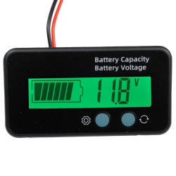 Wskaźnik naładowania akumulatora baterii Pb, Li-Ion, LiFePO4 zielony 6V-73V