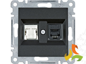 LUMINA Gniazdo komputerowo-telefoniczne RJ11/12+RJ45 czarne WL2213 HAGER