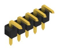 Pin header, 5 pole, pitch 2.54 mm, angled, black, 10057940