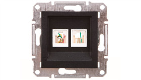 Asfora Gniazdo Telefoniczne Podwójne Bez Ramki Antracyt Eph4200171