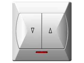 AKCENT Wyłącznik żaluzjowy podświetlany biały ŁP-7AS/00 OSPEL