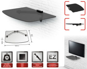 Półka ścienna dvd/rtv Single Glass Opticum