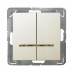 Impresja, Wylacznik podwojny, podswietlany, ecru,