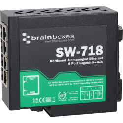 Brainboxes SW-718 Embedded Industrial 8 Port Gigabit Ethernet Switch