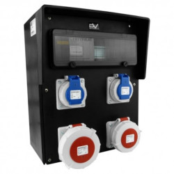 Rozdzielnica budowlana gumowa HD IP67 32A/5P 16A/5P 2x230V gniazda Mennekes Schuko Doktorvolt 9535