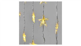 Dekoracje - 30 Led Kurtyna Migające Gwiazdki 120X90 Ciepła Biel, Ip44, Timer...