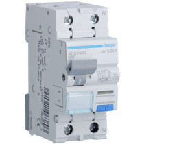 Wyłącznik różnicowoprądowy z członem nadprądowym B 40A 1P+N 6kA 30mA typ AC ADC940D HAGER