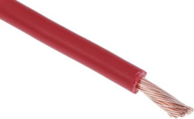 Jednożyłowy kabel sterowniczy CSA 6 mm², Maks. +70C 600 V Czerwony, RS PRO