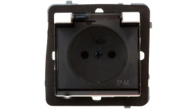 Sonata Gniazdo Bryzgoszczelne Z/U Ip44 Klapka Przezroczysta Ecru Gph-1Rz/M/27/D