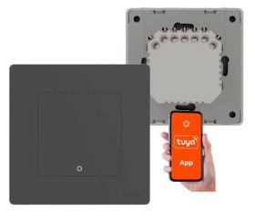 Włącznik światła 1obw. Zigbee Tuya Sonoff bez N Moes Star Ring Szary