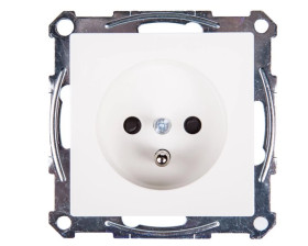 Merten System M Gniazdo pojedyncze z/u 16A IP20 z przesłonami biel polarna MTN2600-0319