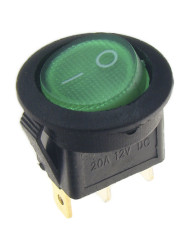 Przełącznik podśw.okr.zielony 12V 20A/12VDC MK-29-11 zielony; RoHS