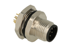 Wtyk; KLS15-M12A-B208; M12-8p; 8 torów; proste; lutowany; 0,34mm2; 12mm; wkręcane (M16x1,5); na panel; czarny; IP67; 4A; 250V; K