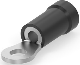 Insulated ring cable lug, 1.31-2.08 mm², AWG 16 to 14, 5.26 mm, M5, black, 342062