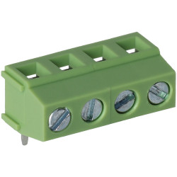 TruConnect 211851 5.0mm 4 Way Low Profile 90deg Rising Clamp Terminal Block