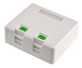 Puszka natynkowa biała na 2 moduły keystone Mediabox