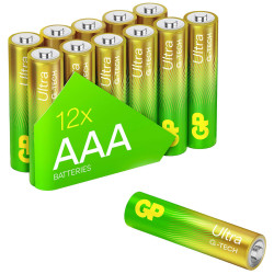 GP ULT24A552C12 Ultra AAA Batteries 1.5V 12 pieces High Power Leak-Proof
