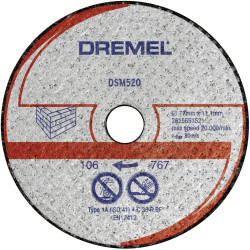 Dremel 2615S520JB DSM520 Cutting Disc 77 mm 2pcs for Masonry &amp; Stone