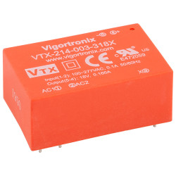 Vigortronix VTX-214-003-318X 3W HIGH PERFORMANCE AC-DC CONVERTER 85-305V - 18V