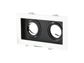 VT-886 Oczko halogenowe Spot trzonek: 2xGU10 kwadratowa biały + czarny 8877 V-TAC