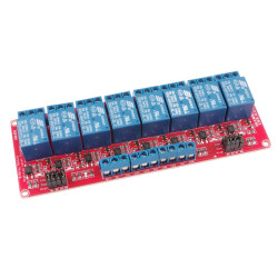 modRL08_ISO - moduł mocy z ośmioma przekaźnikami 5V i optoizolacją wejść