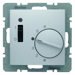 B.Kwadrat/B.3/B.7 Regulator temperatury pomieszczenia 24 V ze stykiem zwiernym elementem centralnym łącznikiem i diodą alu 20311