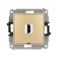 ICON Mechanizm gniazda pojedynczego HDMI 2.1, 8K, bez pola opisowego złoty 29IHDMIBO-5