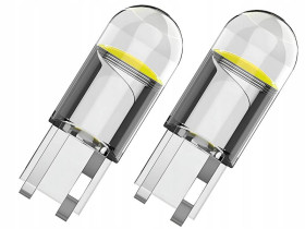 ŻARÓWKA SAMOCHODOWA LED W5W T10 BIAŁA KRYSTALICZNA LEDOWA KOMPLET x 2