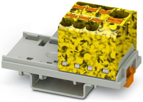 Distribution block, push-in connection, 0.2-6.0 mm², 7 pole, 32 A, 6 kV, yellow/black, 3273612
