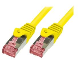 Patch cord S/FTP 6 linka Cu LSZH żółty 10m 27AWG CQ2097S