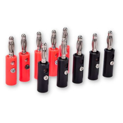 Zestaw 10 wtyków bananowych 4mm z gniazdem