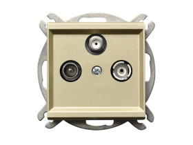 SONATA Gniazdo antenowe RTV-SAT szampański złoty GPA-RS/m/39 OSPEL