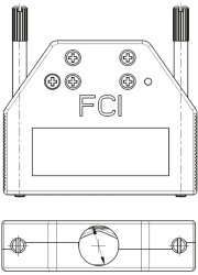 Osłona tylna D-Sub 25 -pinowe Cynk odlewany Proste Amphenol Communications Solutions B