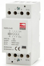 Stycznik modułowy 25-40 25A 4NO 230V 2P 3-FAZ IS25-2-40