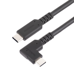 Kabel USB Złącze A USB C Złącze B USB C dł. 500mm Wytrzymały, kątowy kabel USB-C USB 3.1 kolor: Czarny