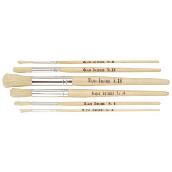 Major Brushes Hog Short Round Pack 60 /10 x sizes 4, 6, 8, 10, 14, 18