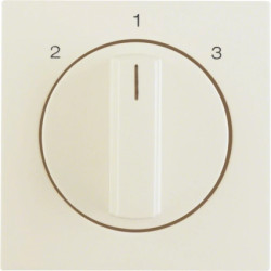 B.Kwadrat/S.1 Płytka czołowa z pokrętłem do łącznika 3-pozycyjnego bez pozycji zerowej, kremowy, połysk 1084898200