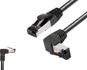 kabel LAN BKL Electronic 144022, 1 szt., RJ45, CAT 8.1, S/FTP, 0.5 m, czarny